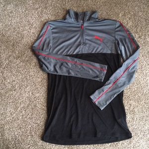 Boys Puma half zip long sleeve shirt